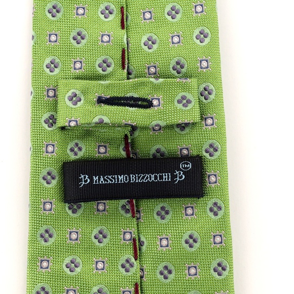 Massimo Bizzocchi Silk Neck Tie by Kiton Geometric - Picture 6 of 7